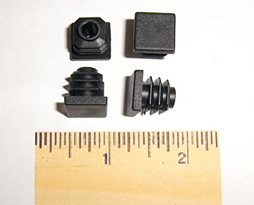 SBD's (0.5" (1/2"), 14-20 Gauge) Square Black Plastic Plug, Tubing End Cap, Furniture Chair Glide Inserts Fencing Post End Inserts