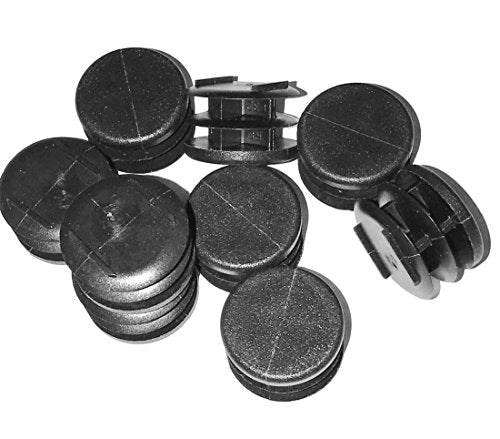 1" Round Black Plastic Tubing Plug (14-23 Gauge 0.84"-0.95" ID) 1 Inch End Cap - Steel Furniture (Chair n Table Glide) Pipe Tube Cover Insert | Fitness Equipment | by SBD
