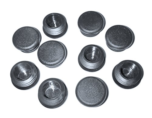 10 Pack- 1" Round Black Plastic Tubing Plug, 1 Inch End Cap - Steel Furniture Pipe Tube Cover Insert | Fencing Post - End Caps for Fitness Equipment