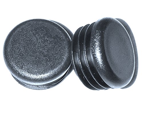 1" ROUND Black Plastic Tubing Plug (1 Inch Round) End Cap (for 10-14 Ga - ID 0.74" to 0.83") Steel Fence Post Pipe. Tube Cover Insert Finishing Plug - Fitness Eqpt End Caps