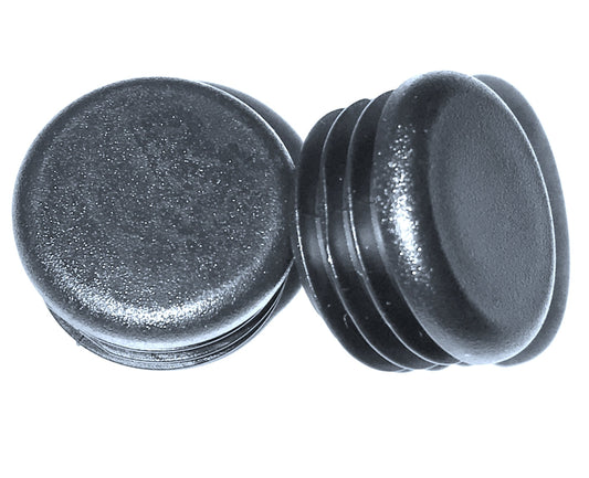(Pack of 100) 1" Round Black Plastic Tubing Plug, (14-20 Ga 0.83"-0.92") 1 inch End Cap - Steel Furniture Pipe Tube Cover Insert | - LDPE Make w/Flexible Ridges |End Caps for Fitness Equipment | by S