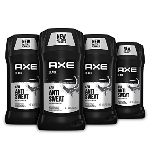 AXE Antiperspirant Stick For Men 48 Hour Sweat And Odor Protection For Long Lasting Freshness, Black Frozen Pear & Cedarwood Men's Deodorant 2.7 oz 4 Count