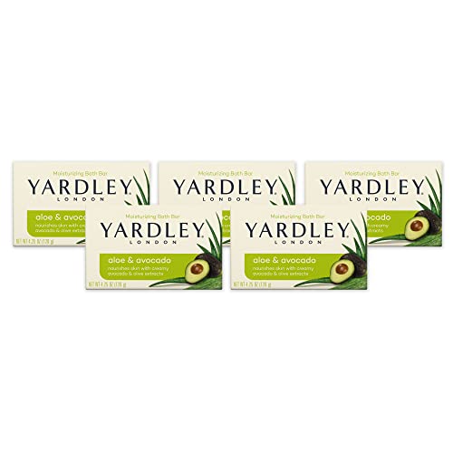 Yardley Bar Soap, Botanical Aloe & Avocado 4.25 Ounce (Pack of 5)
