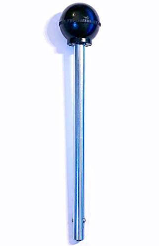 Pin, Tensile (5/16" Dia, 4-1/4" Locking Space) Round Black Knob- Universal Weight Stack Replacement PIN | Detent Hitch Locking PINS - Chrome Plated Steel Shaft with Ball Valve Locking.
