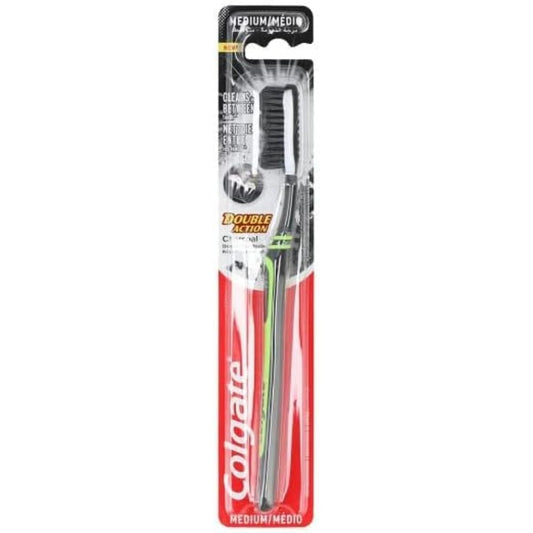 COLGATE TOOTHBRUSH 1 CT MEDIUM DOUBLE ACTION CHARCOAL