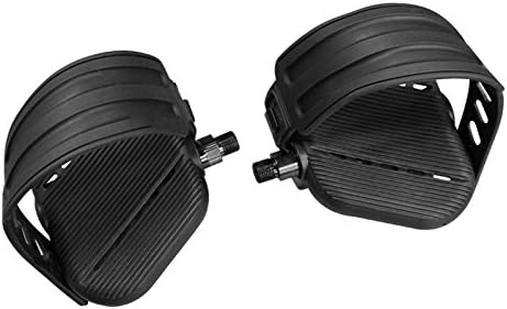 SBD's (Pair-Left+Right) Startrac Deluxe World Class Stationary Bike Pedals - w/Straps for Shaft Size 1/2" (Spindle Thread) | Replacement OEM #718-0030 Pro 5300, 5400