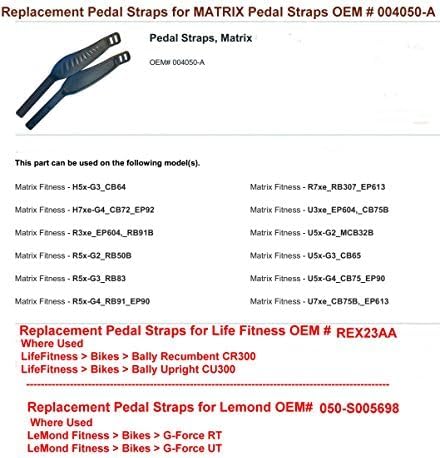SBD's (Pair L+R) Stationary Bikes Long Pedal Straps (2" W x 12-1/2" L) Ratchet Style Ridges (NOT Slots) | Universal (AFTERMARKET) Replacement