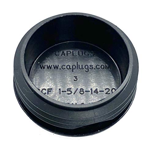 SBDs 1-5/8" - 1-625 Inch OD Head Dia - (14-20 Ga - 1.46" - 1.55" ID) Snap-in Round Black Plastic Plugs w/Flexible Ridges | Fencing Post Tube Inserts | Fitness Equipment End Caps (10 Pack)
