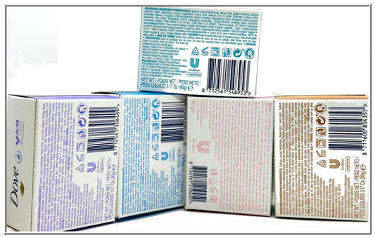 Dove, Beauty Bar Soap Variety Pack of 10, Shea Butter, Blue Fig & Orange Blossom, Coconut Milk, Pink, and Gentle Exfoliating each 3.17 oz/90g (5 Scents, 2 Each)
