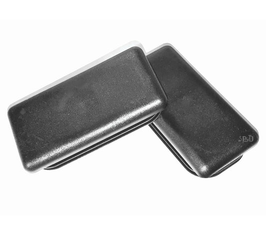 (Pack of 4) Snap In Rectangular Cap Plugs 4" x 2" | For 14 - 20 Ga Steel Tube / Rod (3.84"-3.93" L - 1.84"-1.93" W ID) Fencing Post, Furniture Sliding guides | Fitness Equipment Finishing Inserts Plug