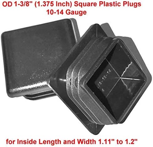 SBDs 1-3/8" (1.375 Inch) Square Plastic Plugs (10-14G) ' Tubing End Caps By Caplugs .