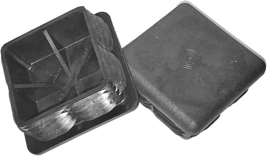 2 3/8" (60 MM) OD Square Plastic Plugs 6-10 Ga ((for ID 1.902" to 2.094") | Flexible Ridges n Side Walls | Heavy Duty Impact Resistant ¼” Thick Top | by SBD