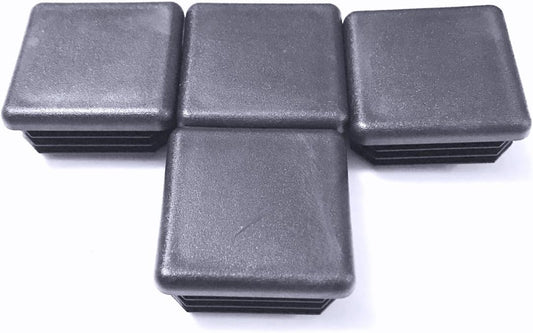 SBD's 1-1/4" (1.25 Inch) Square Black Plastic (10-14 Ga) (for ID 0.98" - 1.08") Tubing Plug, End Cap -Steel Fence Post Pipe Tube Cover - Furniture Sliding Inserts - End Caps for Fitness Eqpt.