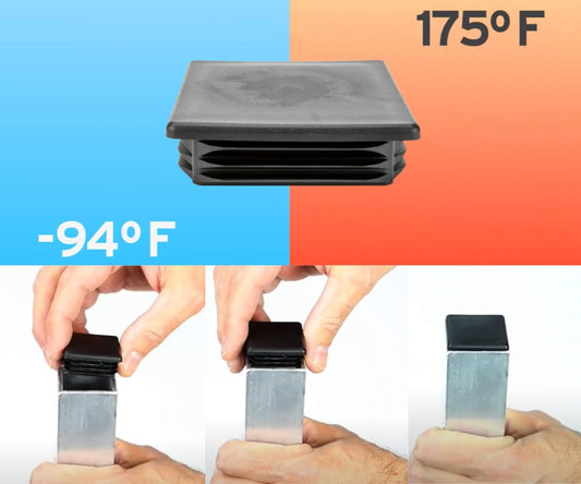 SBD's 1-3/4 / 1.75" Square Plastic Plug, 14-20 Ga Inside ID 1.49"-1.58" Tubing End Cap By Caplugs
