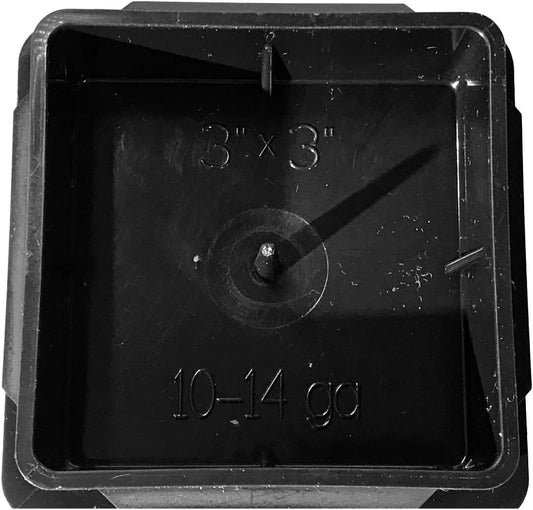 SBD's 3" Square Plastic Plugs |10 14 Ga - 3 x 3 Inch (for ID 2.74" TO 2.83") | Flexible Ridges n Side walls | Heavy Duty Impact Resistant Design LDPE Black Tubing Plugs | by SBD