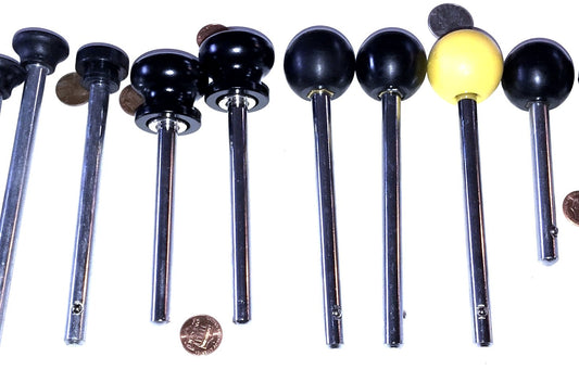 SBD's Pin, Tensile 1/4" Dia 3-1/2" Locking Round Black Knob- Universal Weight Stack Replacement PIN | Detent Hitch Locking PINS - Multiple Size Locking Lengths | by SBD