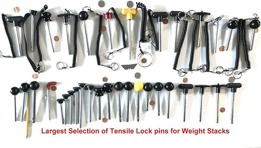 SBDs World Class Pin, Universal Weight Stack Replacement SELECTOR Key 3/8 Diameter | Detent Hitch PINS (Ring Knob, 3/8" x 5-1/2" Locking Space)
