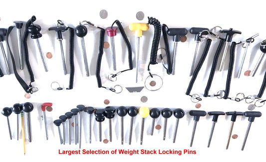 SBD'S ( 3/8" Dia, 3-1/4") Locking Space Pin, Tensile w/ Yellow 1-7/16" Jumbo Round Knob- Universal Weight Stack SELECTOR Key - 3/8" Diameter Detent Hitch Locking