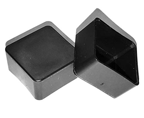 (Pack of 25) SBDs 1" ID Square Rigid PVC Plastic TUBING Exterior END Caps | Fits 1" OD Furniture Table/Chair Legs/Foot Covers. Floor Protectors. Cap Out Side 1.1" SQ, Inside 1", Height .58"