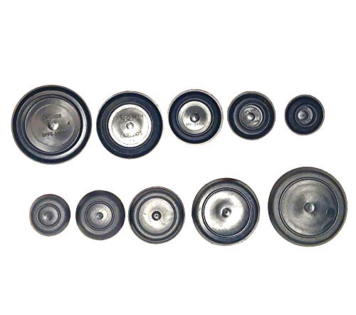(Lot of 25) Black Rubber Plug for Flush Mount Body and Sheet Metal Holes | 1/2" (15 mm) to 1-1/2" (39 mm) 5 Each Popular Sizes