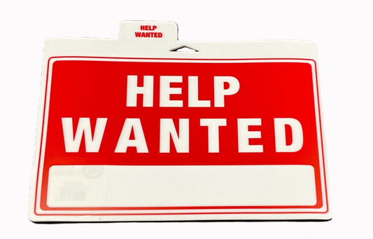 HELP WANTED PLASTIC SIGN TAGS (5 PACK)