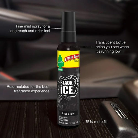 LITTLE TREE 3.5 OZ SPRAY BLACK ICE CAR AIR FRESHENER