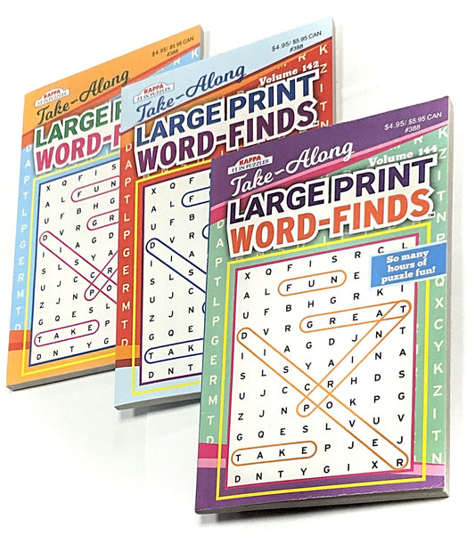 KAPPA TAKE ALONG WORD FINDS 3 ASSORTED BOOKS