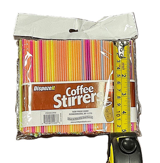 COFFEE STIRRERS 500PC NEON PLASTIC 1PACK