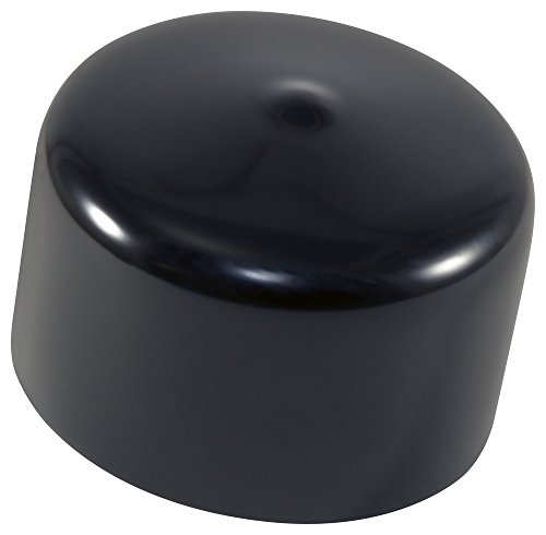 Caplugs 99190246 Plastic Round Cap VC-3000-16, Vinyl, Cap ID 3.000" Length 1.000", Black (Pack of 50)