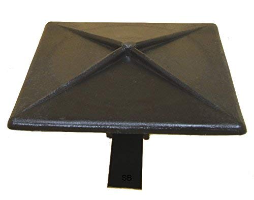 SBD Square 7" Black Light Pole Top Cap Tubing Plug | Glass-Reinforced Polyester Made in USA| W/Four Bendable Clips/Straps for 6.5" ID