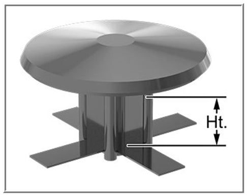 SBD's 4-1/2" Round Light Pole Top Cap- Black Plastic Glass-Reinforced Polyester | Snap on Plugs for Fencing, Flag Poles, Goal Posts, Mail Box | Made in USA.