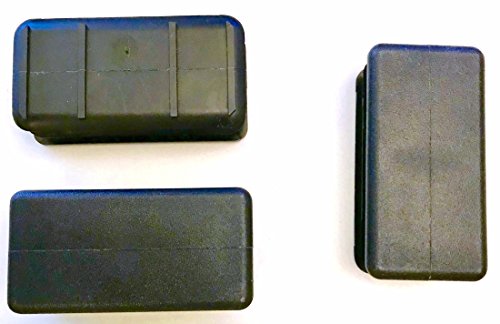 (Pack of 4) 1" x 2" Snap in Rectangular Cap Plugs (14-23 Ga - 1.83-1.95" L x 0.84-0.95" W ID) | Fence Post Pipe Tube Insert - Furniture End Caps - Fitness Eqpt. Finishing Caps.