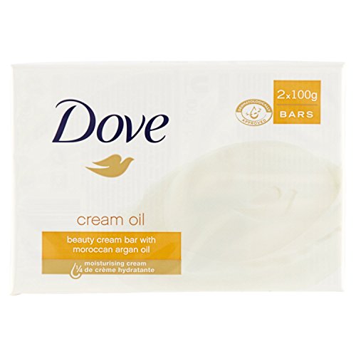 Dove: "Cream Oil Beauty Cream Bar with Moroccan Argan Oil * 3.5 Ounces (100g) Bars (Pack of 2) * [ Italian Import ]