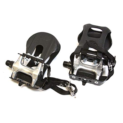 SBD's (Pair) - Left+Right - Pedals W/Toe Clip for 1/2" Replacement for Indore Stationary Bikes/Bycycles After Market | Various Commercial FINTESS Bikes