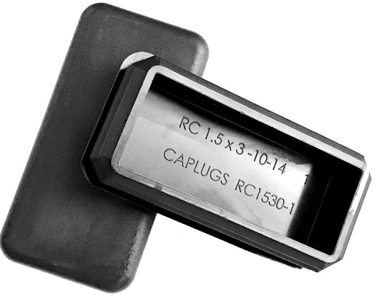 SBDs 1.5" X 3" Rectangular Tubing Plastic PLUGS - Ribbed Flex Inserts | Made in USA by CAPLUGS - Qty 04