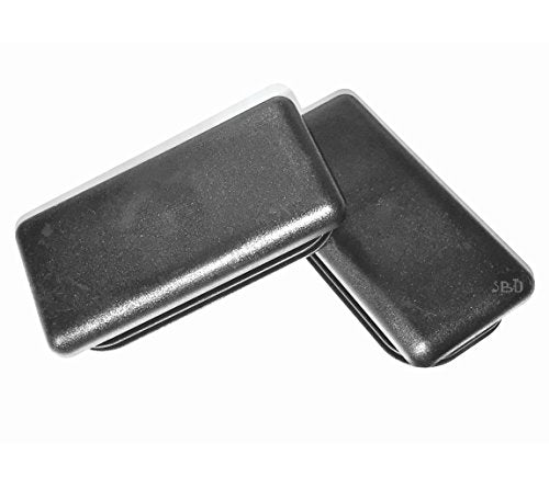 (Pack of 2) 4" x 2" (100 x 50 MM) Snap in Rectangular Cap Plugs | for 14-20 Ga Steel Tube/Rod Fencing Post Slide Inserts | Fitness Eqpt end Caps || 4 x 2 Inch || by SBD