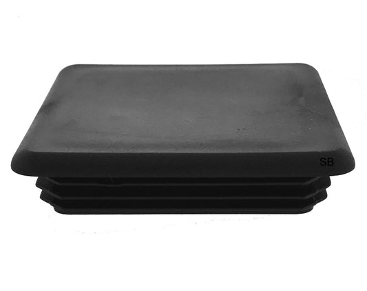 4" Black Square Tubing for Plastic Plugs by 4 Inch Cap Cover Tube Chair Glide Insert Finishing Plug - 4"x4" 2 Pack