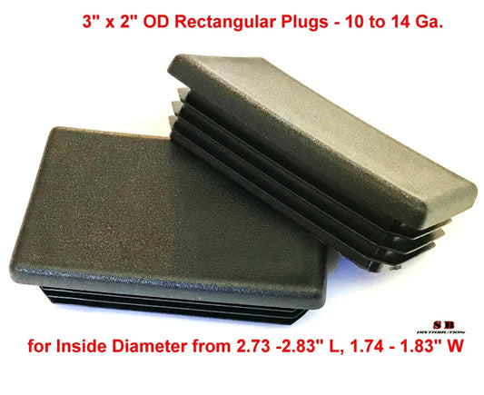 2" X 3" RECTANGLE TUBING END CAP PLUG - QUANTITY OF