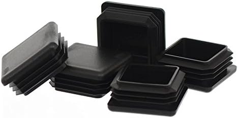 2" Square Black Plastic Plug ID 1.74" to 1.83" - 10-14 Ga Tubing End Cap Furniture Chair Glide Inserts Fencing Post End Inserts | by SBD