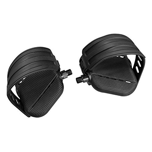 SBD's (Pair - L + R) Life Fitness Commercial World Class Stationary Bike Pedals- Shaft Size (Spindle Thread) 9/16" | Aftermarket replacement for OEM AK63-00124-0001