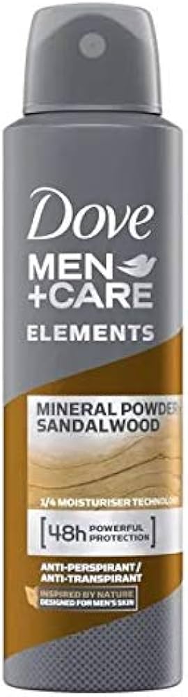 DOVE MINERAL POWDER SANDLEWOOD MEN+CARE DEODORANT SPRAY 250 ML / 8.45 OZ