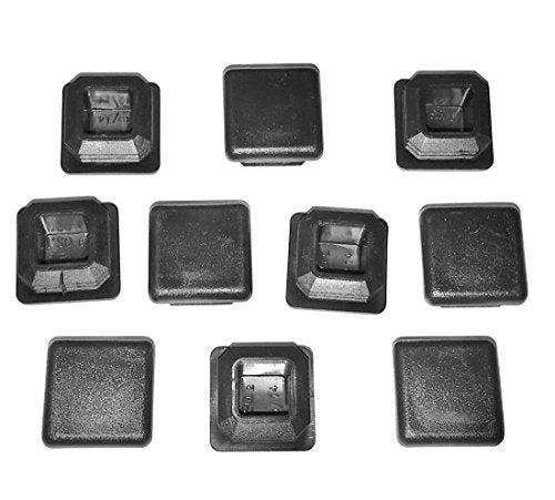 SBDs Made in USA (110 Pieces) Premier Quality Mixed Sizes Black Square Plastic LDPE Plugs Assortment. 10 Each â 11 Sizes - Â½â to 2â. Glide Insert End Caps for Chair Table Stool Legs
