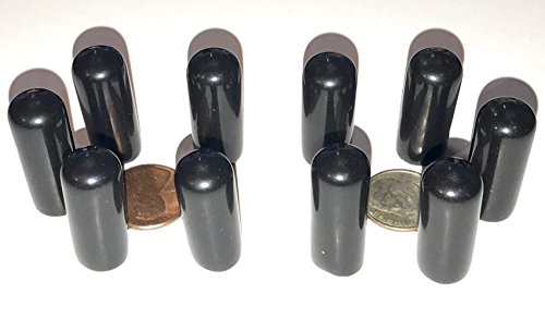 SBDs (Pack of 500): 1/4"- 5/16" Round Black Vinyl Flexible End Cap Bolt Screw Rubber Thread Protector Safety Cover | for 0.250 Inch Pipe Post Tubing Rod OD Cover - 1" Inside Height