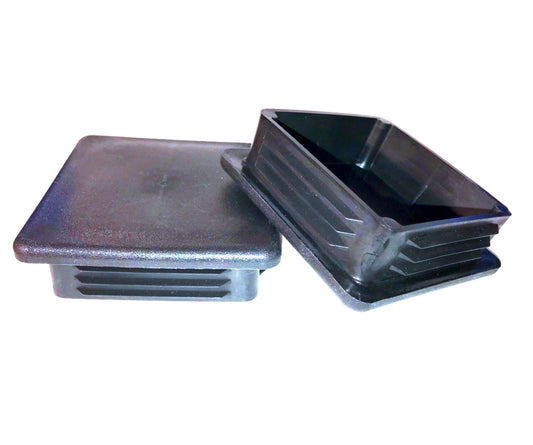 (Pack of 2) 4" Square Tubing Plugs (7 - 11 Ga- for ID 3.64" to 3.76") Flexible LDPE Ridges - Heavy Duty Impact Resistant Top CAP | 4 x 4 Inches - Fencing lamp Post Finishing Inserts - Furniture Decor