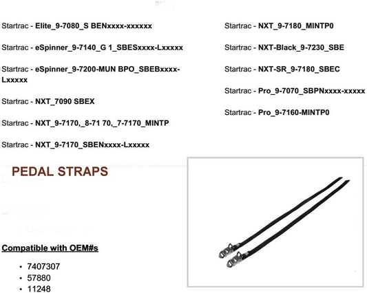 SBD's (Pair) Indore Bikes Pedal Straps | (7/16" W x 17-5/8" L) Aftermarket Replacement Foot Pedal Straps for Indore Exercise Stationary Bike/Bicycle Cycle (LeMond, Startrac, Matrix)