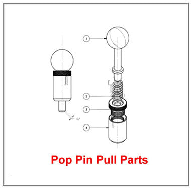 SBDs 1/2" Dia Plunger Premium 'POP' Pull Pins | 1" Diameter x 1-1/2" Length Weld ON Steel Barrel | 1/2" Diameter Spring Loaded Zinc Plated Steel Plunger | Plastic Round Knob | Knurled Loc