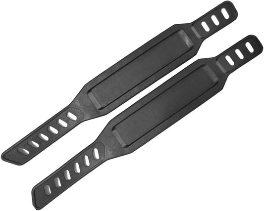 SBD's Universal Long Pedal Straps for Stationary Bikes | Fits Most Bike Pedals | Heavy Duty Adjustable Straps | Two Sides Slots (Not Ridges)