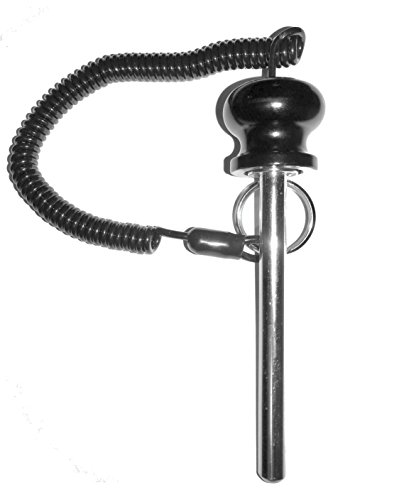 Magnetic Steel Pin, Tensile 3/8" Dia 4-1/4" Locking Grip Shaft w/Deluxe Aluminum Round Knob 1-7/16" Dia. w/Jumbo Steel Wired Lanyard Holder | Universal Weight Stack Pin