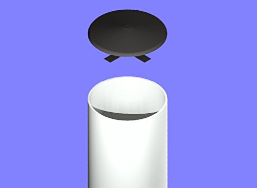 sbd'S 6-1/2" Round Black Light Pole Top Cap Tubing Plug | Glass-Reinforced Polyester Made in USA|