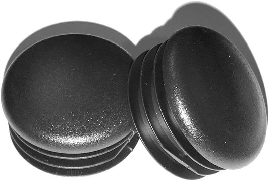 1-5/8" - 1-625 Inch OD Head Dia - (14-20 Ga - 1.46" - 1.55" ID) Snap-in Round Black Plastic Plugs w/Flexible Ridges